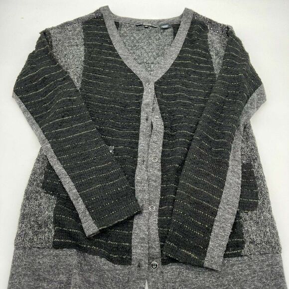 Miss Me Black/Gray Sequin Shoulder Women’s Cardigan Small - Picture 1 of 6